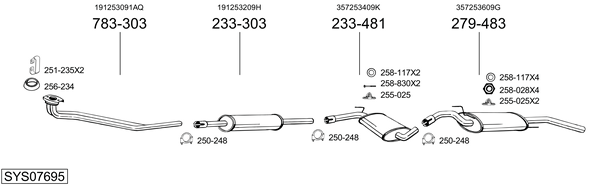 Sistema de gases de escape Vw PASSAT B3/B4
