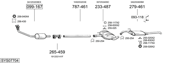 Sistema de gases de escape Vw PASSAT B3/B4