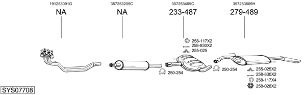 Sistema de gases de escape Vw PASSAT B3/B4