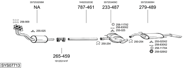 Sistema de gases de escape Vw PASSAT B3/B4