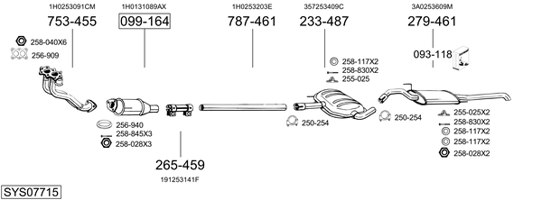 Sistema de gases de escape Vw PASSAT B3/B4