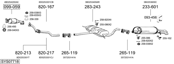 Sistema de gases de escape Vw PASSAT B5