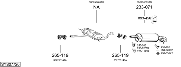 Sistema de gases de escape Vw PASSAT B5.5