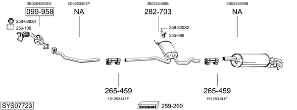 Sistema de gases de escape Vw PASSAT B5