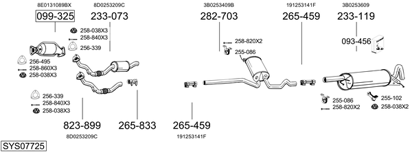 Sistema de gases de escape Vw PASSAT B5