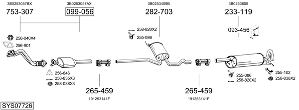 Sistema de gases de escape Vw PASSAT B5