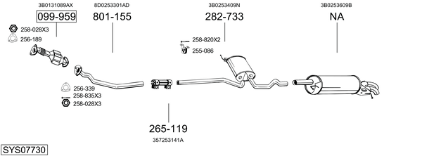 Sistema de gases de escape Vw PASSAT B5