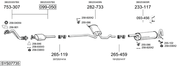 Sistema de gases de escape Vw PASSAT B5