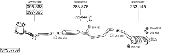 Sistema de gases de escape Vw PASSAT B6