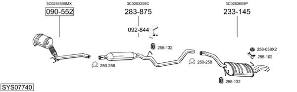 Sistema de gases de escape Vw PASSAT B6