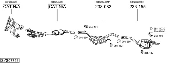 Sistema de gases de escape Vw PASSAT B6
