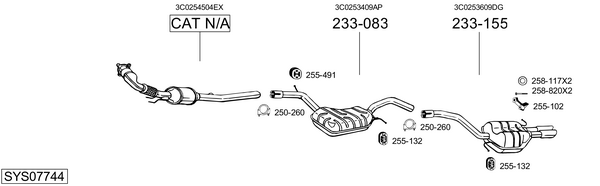 Sistema de gases de escape Vw PASSAT B6