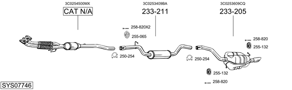 Sistema de gases de escape Vw PASSAT B6