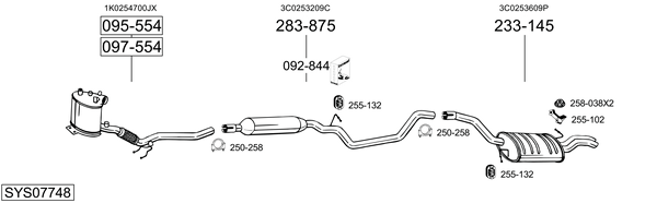 Sistema de gases de escape Vw PASSAT B6