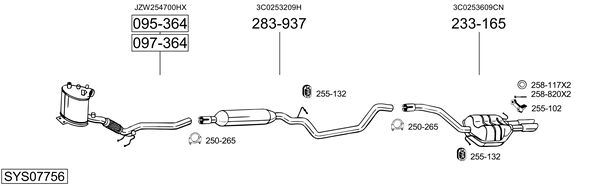 Sistema de gases de escape Vw PASSAT CC B6