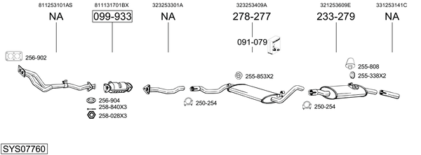 Sistema de gases de escape Vw PASSAT B2 Variant