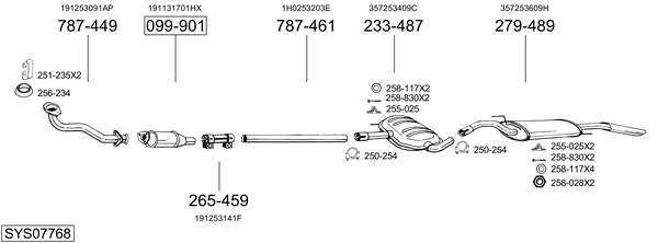 Sistema de gases de escape Vw PASSAT B3/B4 Variant