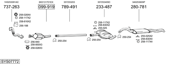 Sistema de gases de escape Vw PASSAT B3/B4 Variant