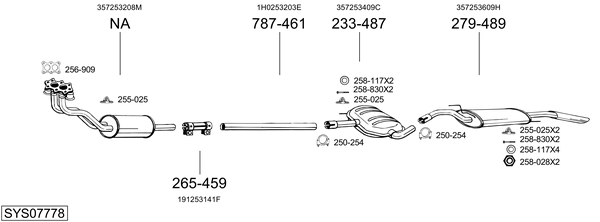 Sistema de gases de escape Vw PASSAT B3/B4 Variant