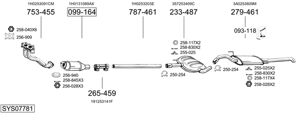 Sistema de gases de escape Vw PASSAT B3/B4 Variant
