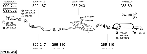 Sistema de gases de escape Vw PASSAT B5.5