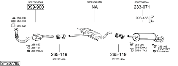 Sistema de gases de escape Vw PASSAT B5 Variant