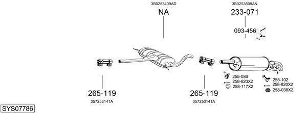 Sistema de gases de escape Vw PASSAT B5.5 Variant