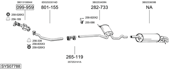 Sistema de gases de escape Vw PASSAT B5 Variant