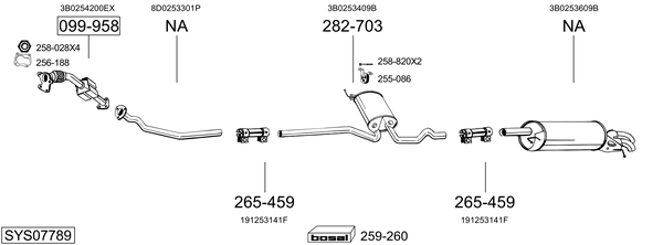 Sistema de gases de escape Vw PASSAT B5 Variant