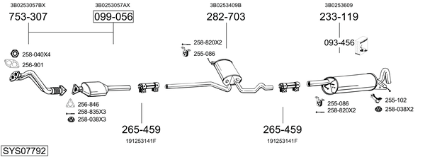 Sistema de gases de escape Vw PASSAT B5 Variant