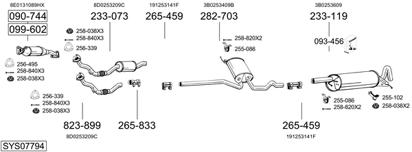 Sistema de gases de escape Vw PASSAT B5.5 Variant