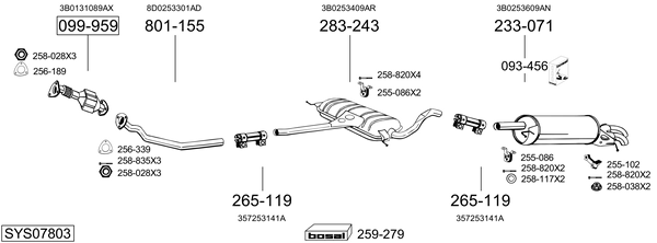 Sistema de gases de escape Vw PASSAT B5.5 Variant