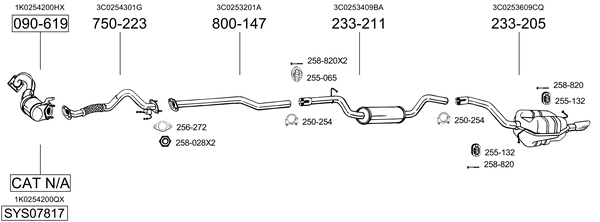 Sistema de gases de escape Vw PASSAT B6 Variant