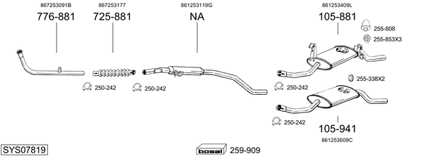 Sistema de gases de escape Vw POLO