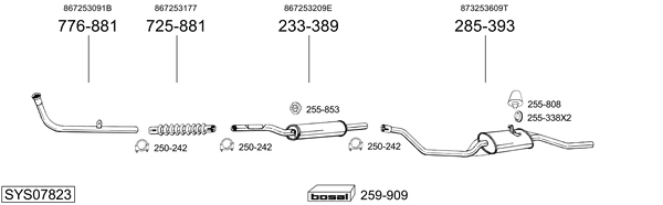 Sistema de gases de escape Vw POLO CLASSIC