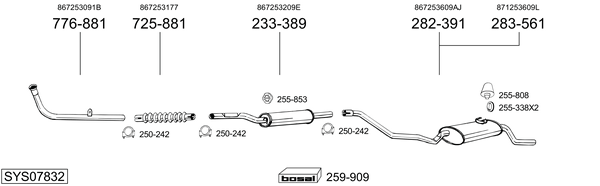 Sistema de gases de escape Vw POLO Coupe