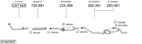 Sistema de gases de escape Vw POLO Coupe