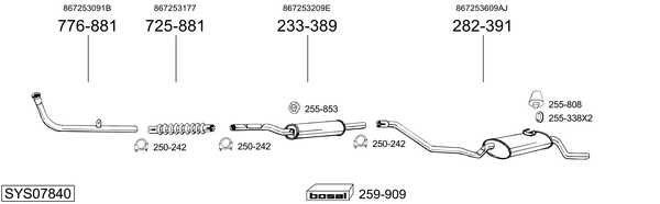 Sistema de gases de escape Vw POLO II