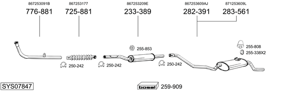 Sistema de gases de escape Vw POLO II
