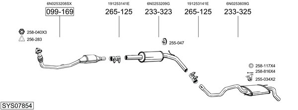 Sistema de gases de escape Vw POLO III