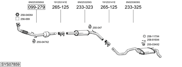 Sistema de gases de escape Vw POLO