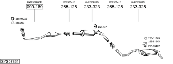Sistema de gases de escape Vw POLO III