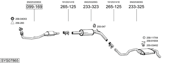 Sistema de gases de escape Vw POLO III