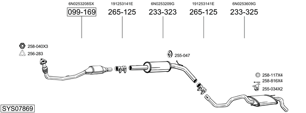 Sistema de gases de escape Vw POLO III