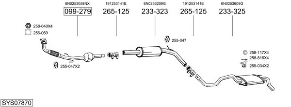 Sistema de gases de escape Vw POLO