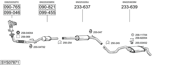 Sistema de gases de escape Vw POLO