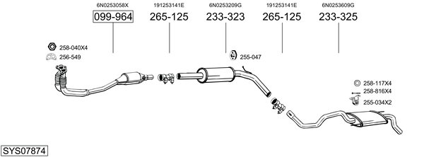 Sistema de gases de escape Vw POLO III