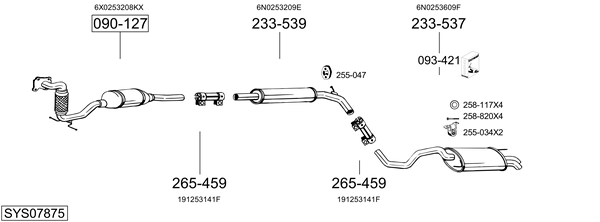 Sistema de gases de escape Vw POLO