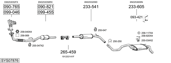 Sistema de gases de escape Vw POLO