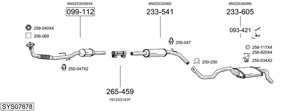 Sistema de gases de escape Vw POLO